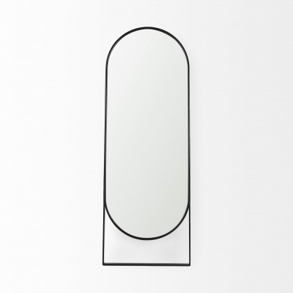 Mercana Sadie Metal Rounded Arch Floor Mirror - Black, Type 1