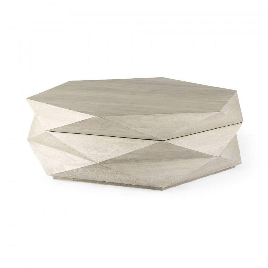 Mercana Arreto 48" Hexagonal Coffee Table - Natural, Wood