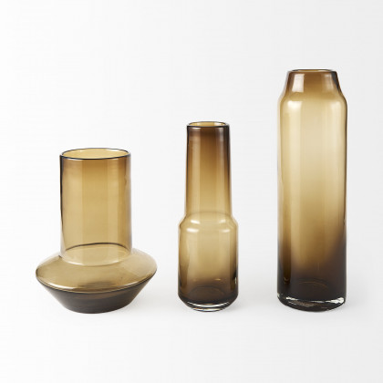 Mercana Amrita Large Vase - Brown, Glass