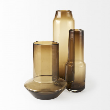 Mercana Amrita Large Vase - Brown, Glass