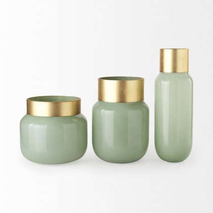 Mercana Minty Vase - Green, H12"