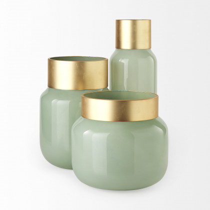 Mercana Minty Vase - Green, H12"