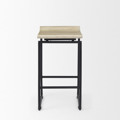 Mercana Givens 26" Counter Stool with Black Metal - Natural/Black