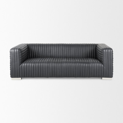 Mercana Ricciardo 86,6" 3 Seater Sofa - Black, Leather