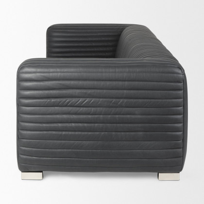 Mercana Ricciardo 86,6" 3 Seater Sofa - Black, Leather