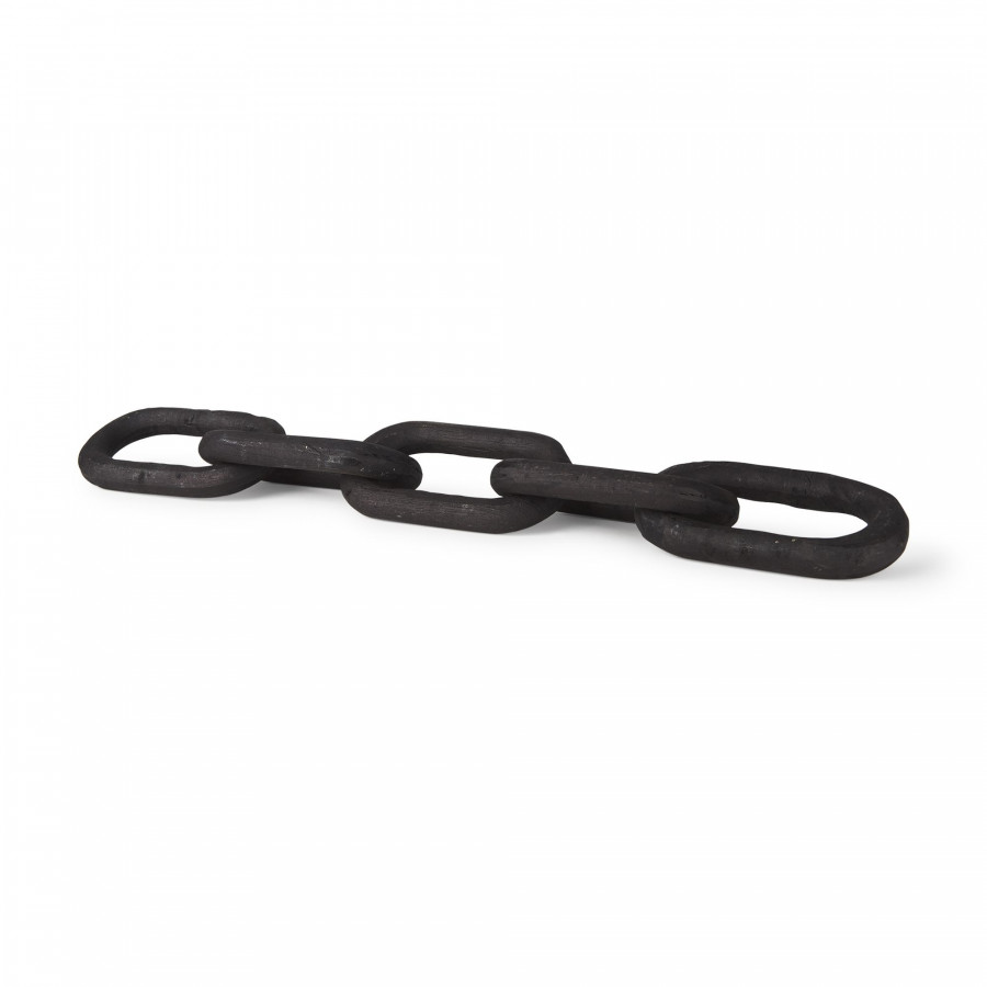 Mercana Alix Wood Link Chain Decorative Object - Black