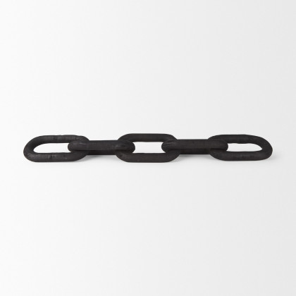Mercana Alix Wood Link Chain Decorative Object - Black
