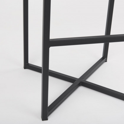 Mercana Frodo 30" Counter Stool with Black Iron Frame - Gray
