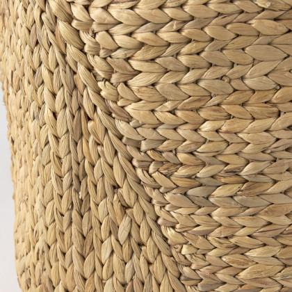 Mercana - Sivan Light Brown Water Hyacinth Round Basket/Handles (Set of 3)