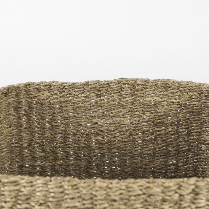 Mercana - Copenhagen Medium Brown Square Twisted Seagrass Square Basket (Set of 3)