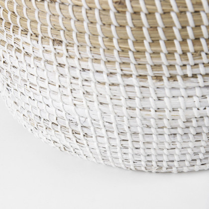 Mercana Maddie Round Basket with White Dipped Seagrass (Set of 3) - Beige/White