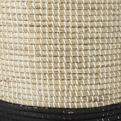 Mercana Maddie Round Basket with Black Dipped Seagrass (Set of 3) - Beige/Black
