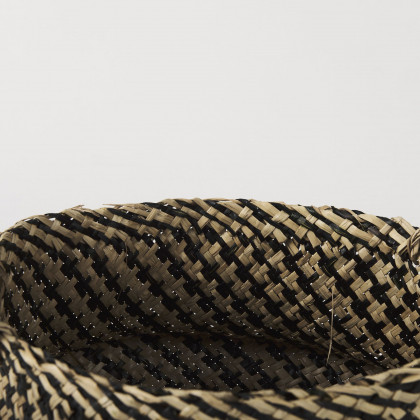 Mercana - Gaia Light and Dark Brown Cross Patterend Belly Seagrass Basket (Set of 3)