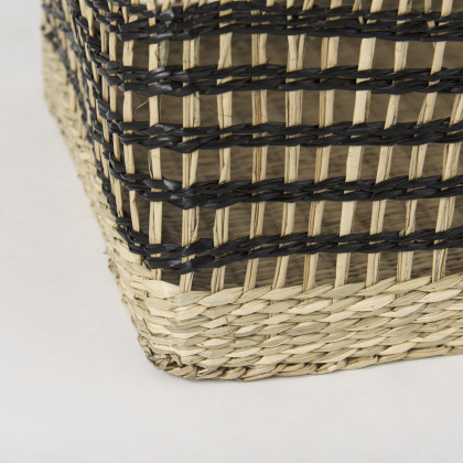 Mercana - Nia Light Brown Seagrass Rectangular Basket with Handles (Set of 2)