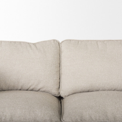 Mercana Brooks 3 Seater Sofa with Medium Brown Wooden Legs - Cream, Fabric