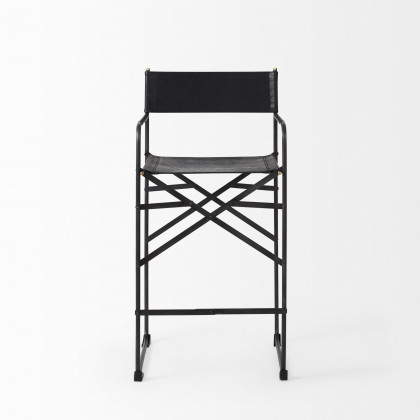 Mercana Direttore 40" Counter Stool with Black Frame - Black