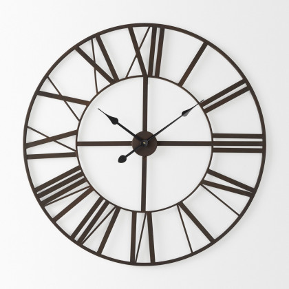 Mercana Pender 30" Iron Round Wall Clock - Black