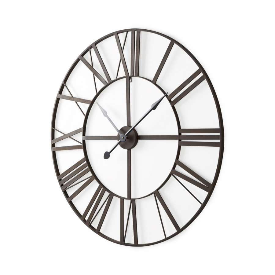 Mercana Pender 40" Iron Round Wall Clock - Black