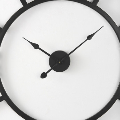 Mercana Stoke 42" Round Iron Wall Clock - Black