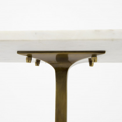 Mercana Preston Accent Table with Gold Metal - White/Gold