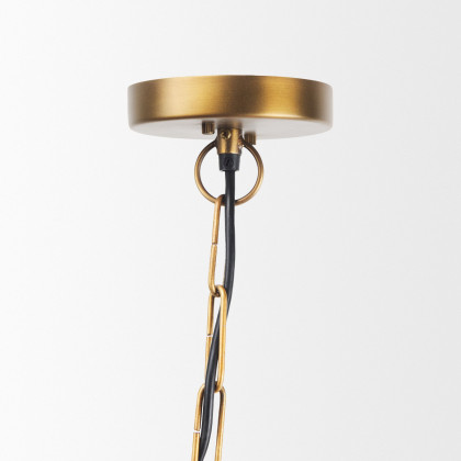 Mercana - Willson Black Iron with Antique Brass Dome Pendant Light