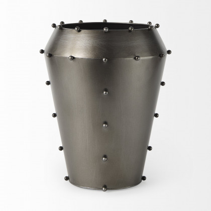 Mercana Elio 12" Vase - Gunmetal Gray, Metal