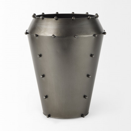 Mercana Elio 12" Vase - Gunmetal Gray, Metal