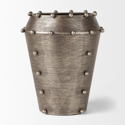 Mercana Elio 9" Vase - Antique Champagne, Metal