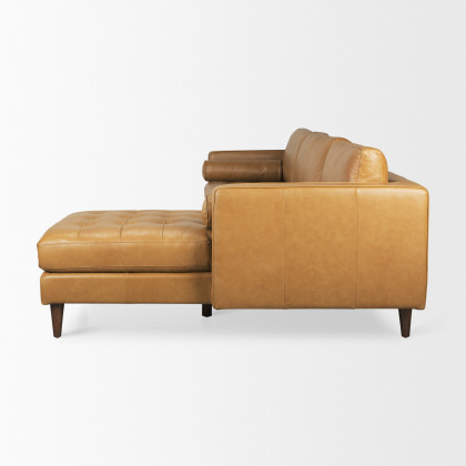 Mercana Svend Right Chaise Sectional  - Tan, Leather