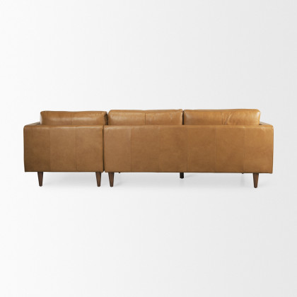 Mercana Svend Right Chaise Sectional  - Tan, Leather