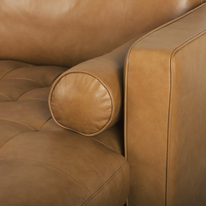 Mercana Svend Right Chaise Sectional  - Tan, Leather