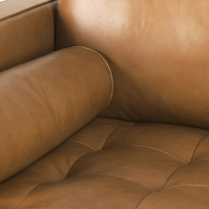 Mercana Svend Right Chaise Sectional  - Tan, Leather