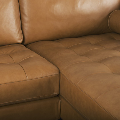 Mercana Svend Right Chaise Sectional  - Tan, Leather