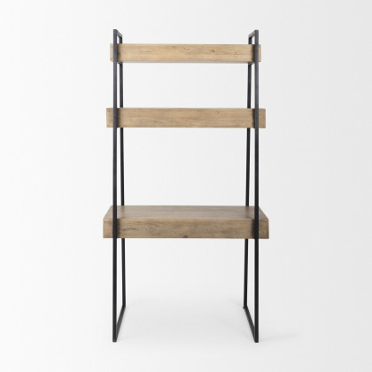 Mercana Cordell Desk with Black Metal - Brown