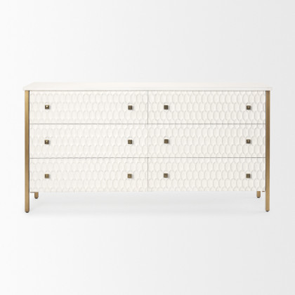 Mercana Savannah Sideboard - White/Gold, Manufactured Wood