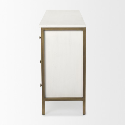 Mercana Savannah Sideboard - White/Gold, Manufactured Wood
