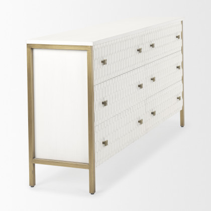 Mercana Savannah Sideboard - White/Gold, Manufactured Wood