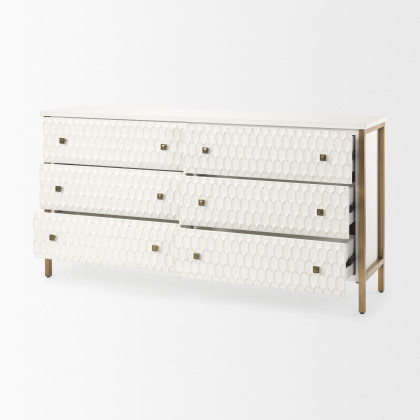 Mercana Savannah Sideboard - White/Gold, Manufactured Wood
