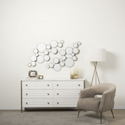 Mercana Savannah Sideboard - White/Gold, Manufactured Wood