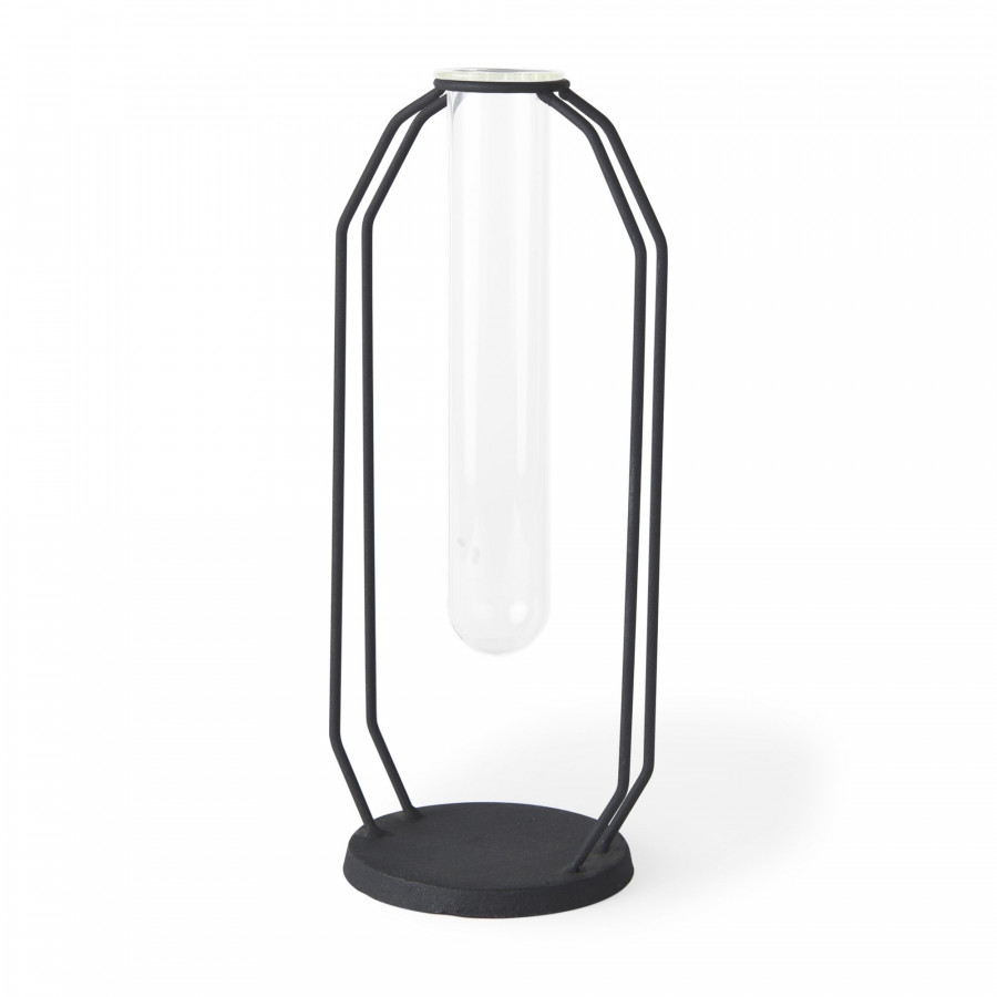 Mercana Aria Metal and Glass Holder Object - Black