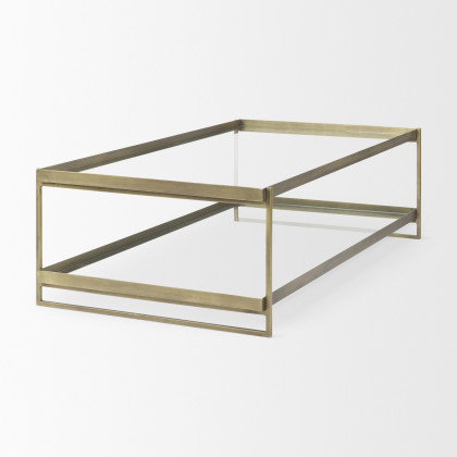 Mercana Trey Coffee Table - Gold, Glass