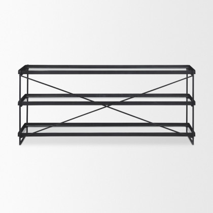 Mercana Trey Console Table with Glass - Black
