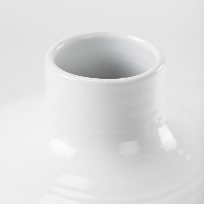 Mercana Amos Small Blocked Ceramic Floor Vase - White/Beige
