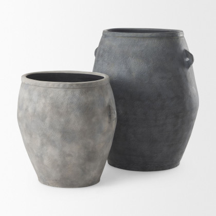 Mercana Zuma Ceramic Floor Vase - Light Gray