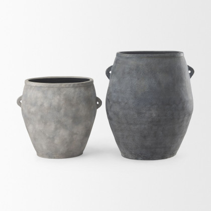 Mercana Zuma Ceramic Floor Vase - Light Gray