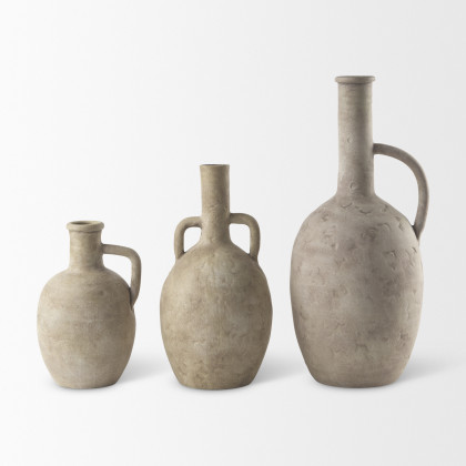 Mercana Zenni Vase - Beige, H12"