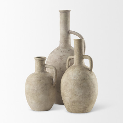 Mercana Zenni Vase - Beige, H12"