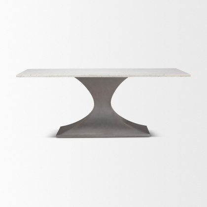 Mercana Maxton Dining Table - White, Metal