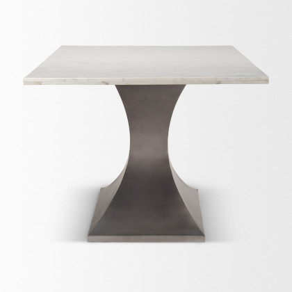 Mercana Maxton Dining Table - White, Metal