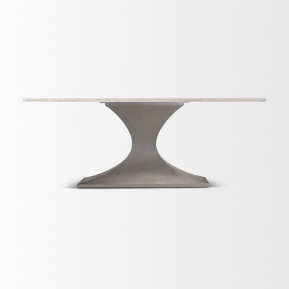 Mercana Maxton Dining Table - White, Metal